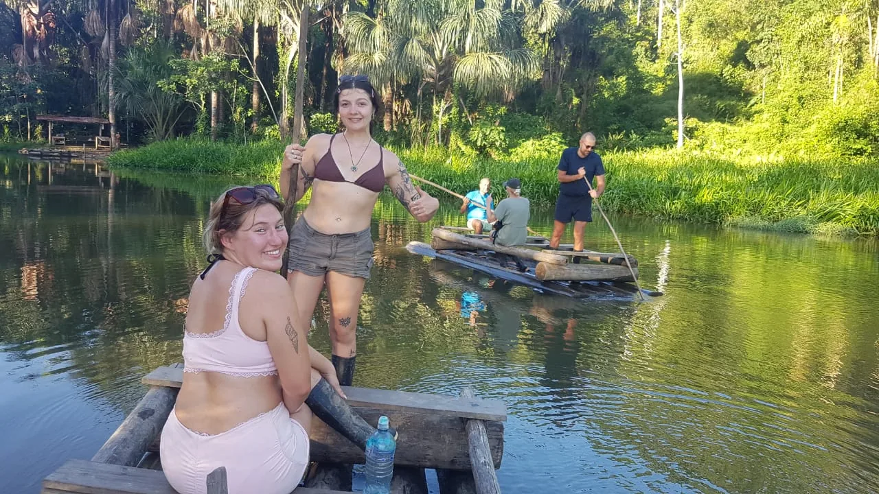 Travelers on an Amazon river tour from Cusco
