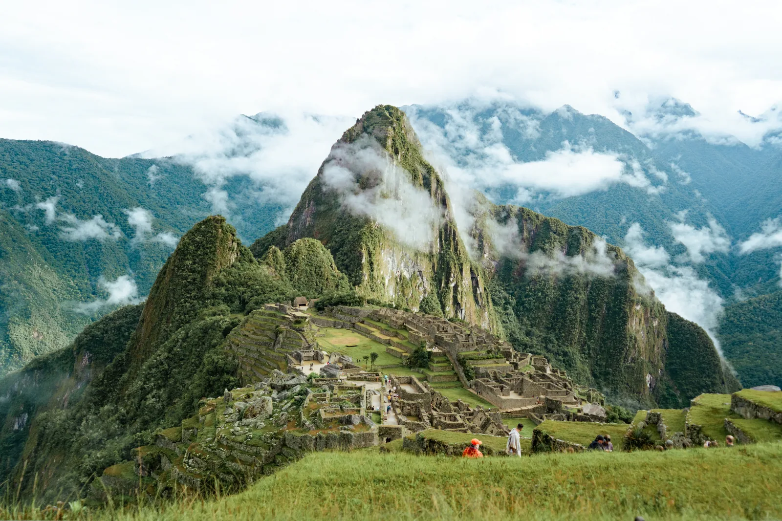 Classic panoramic view of the Machu Picchu citadel